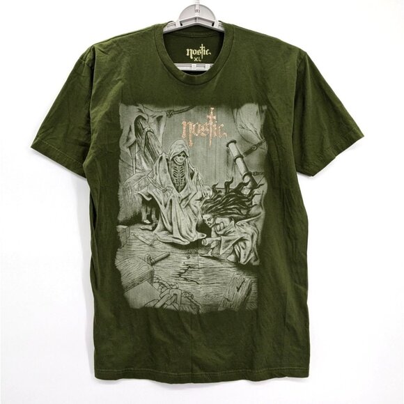 Nostic Grim Reaper Men Size XL Graphic Tee Gothic Skeleton Streetwear Grunge Y2K - Picture 1 of 9